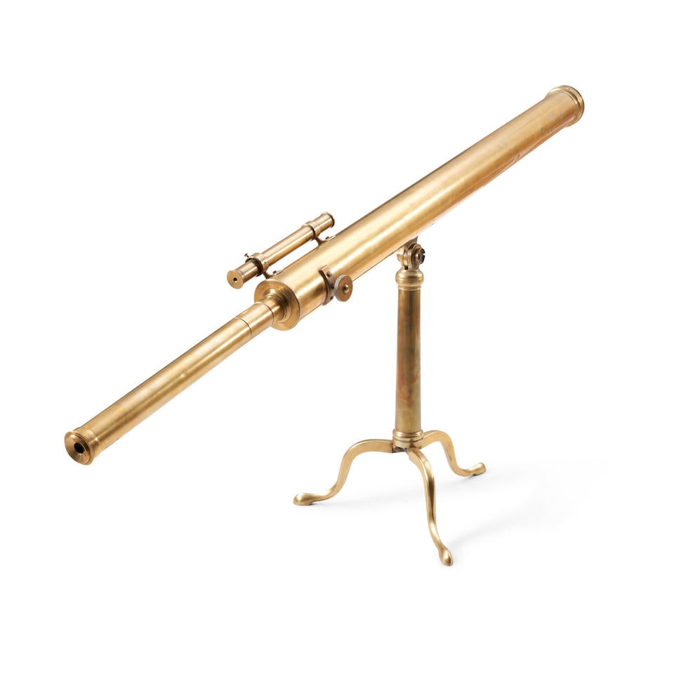 GEORGIAN BRASS TELESCOPE ON STAND (1 of 2)
