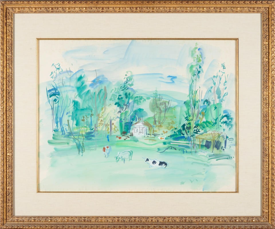 ROGER BERTIN (French, 1915-2003) Landscape with Cows (49.5 x 64.8 cm (19 1/2 x 25 1/2 in).framed... (1 of 4)