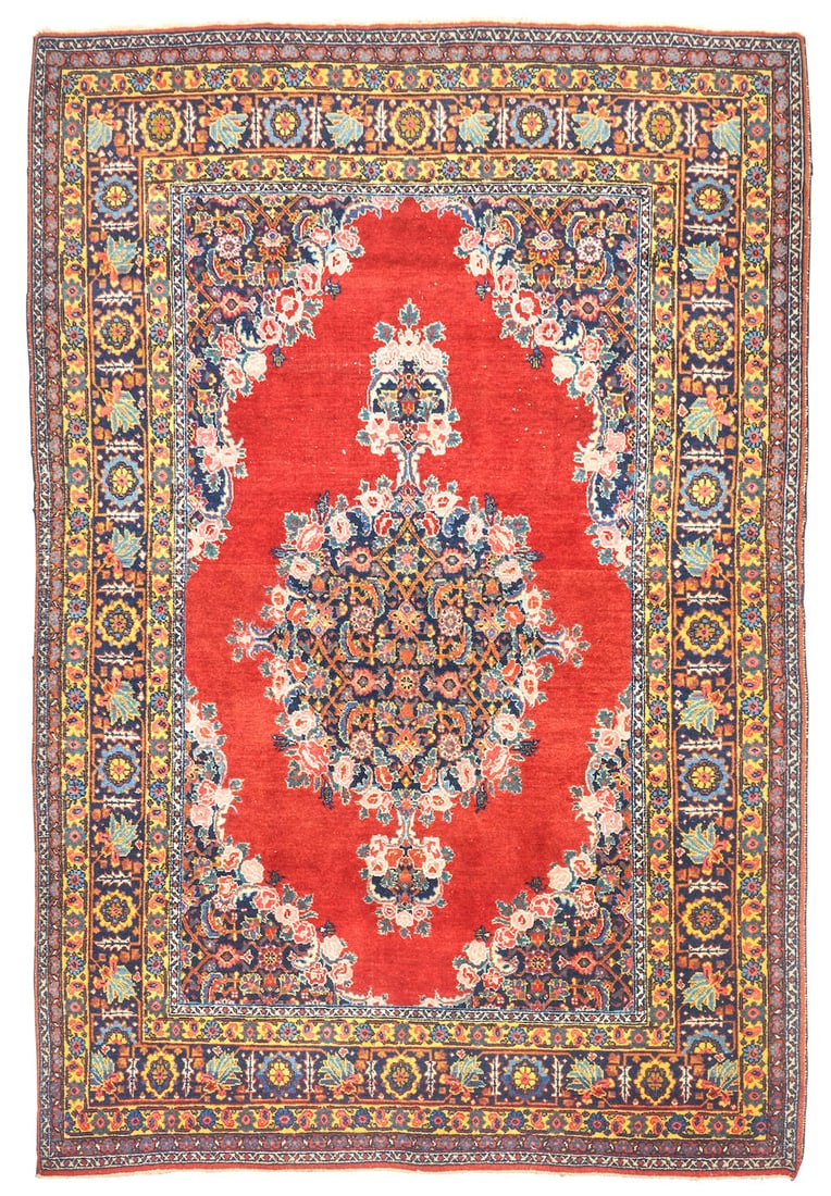 Bijar Rug Iran 4 ft. 7 in. x 6 ft. 7 in.: Bijar Rug Iran c. first half 20th century 4 ft. 7 in. x 6 ft. 7 in. For further information on this lot please visit Bonhams.com For further information about this lot please