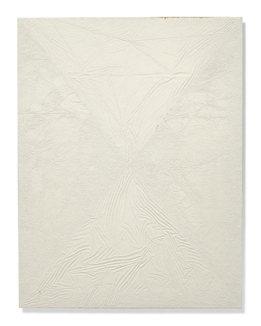 MARK HAGEN (B. 1972) To be Titled (Additive Painting #86) 2012: MARK HAGEN (B. 1972) To be Titled (Additive Painting #86) 2012 signed and dated 2012 on the overlap acrylic on burlap 72 by 54 in. 182.9 by 132.1 cm. Footnotes: Provenance Almine Rech, New York Acquir