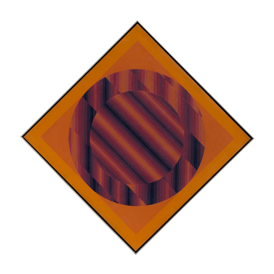 SEWELL SILLMAN (1924-1992) Study for: Eclipse (Autumnal) 1971: SEWELL SILLMAN (1924-1992) Study for: Eclipse (Autumnal) 1971 signed and titled on the reverse; stamped with Estate of Sewell Sillman on the reverse acrylic on canvas laid down on board 31 1/8 by 31 1