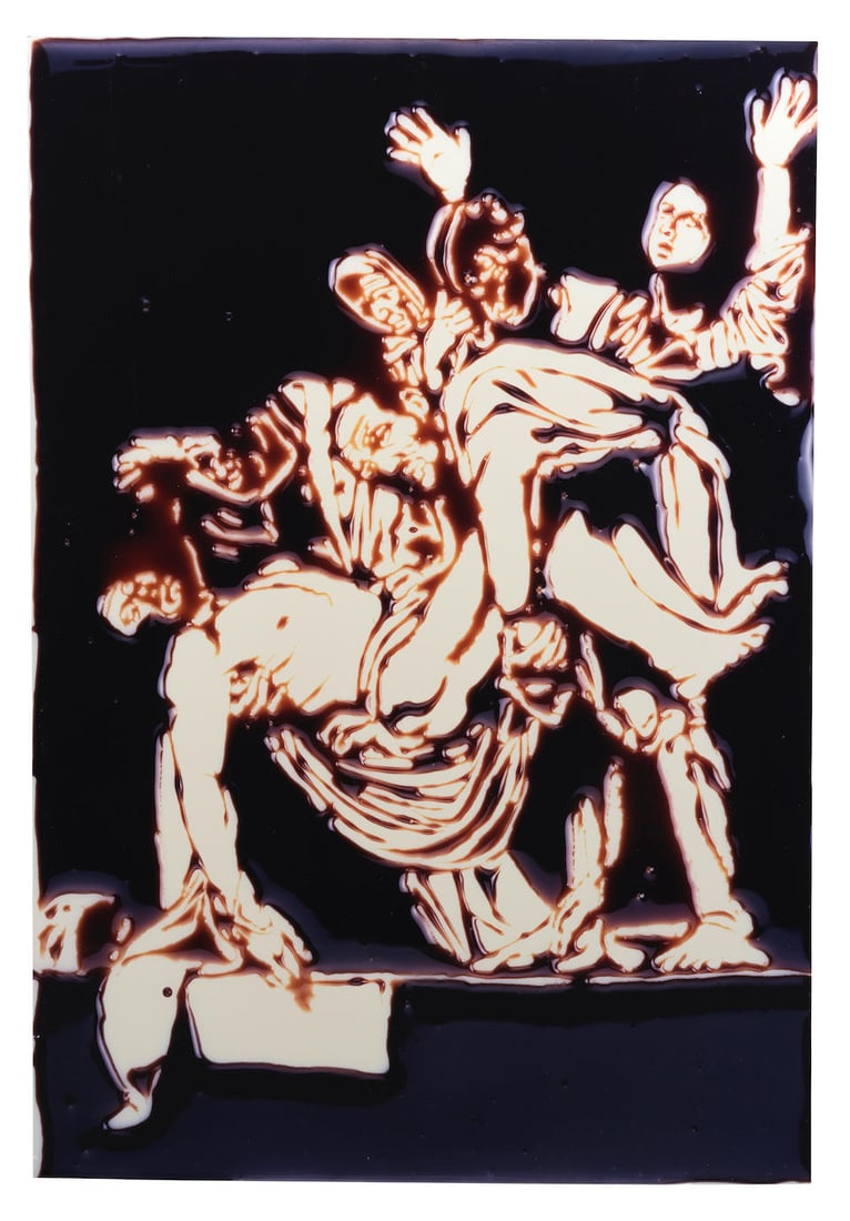 VIK MUNIZ (B. 1961) Descent from the Cross (After Caravaggio) 2000: VIK MUNIZ (B. 1961) Descent from the Cross (After Caravaggio) 2000 cibachrome print 69 by 47 1/2 in. 175.3 by 120.7 cm. This work is number 1 from an edition of 3 and 3 artist's proofs. Footnotes: Pro