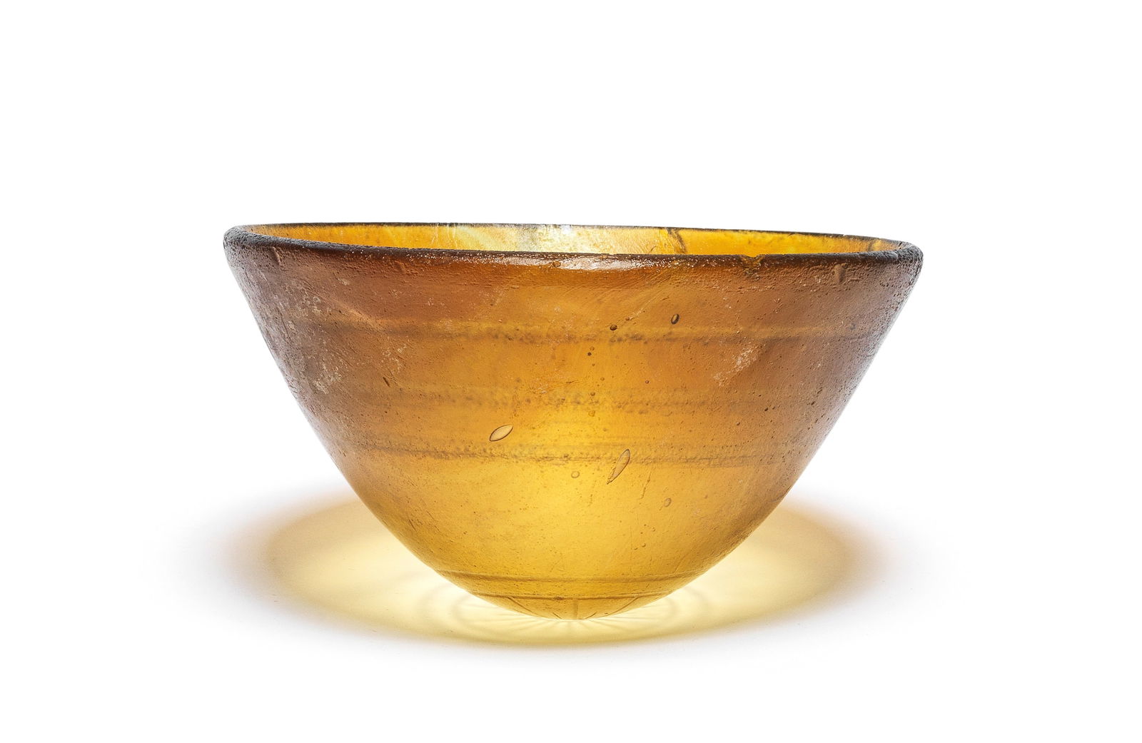 A Hellenistic cast amber glass mammiform bowl (1 of 1)