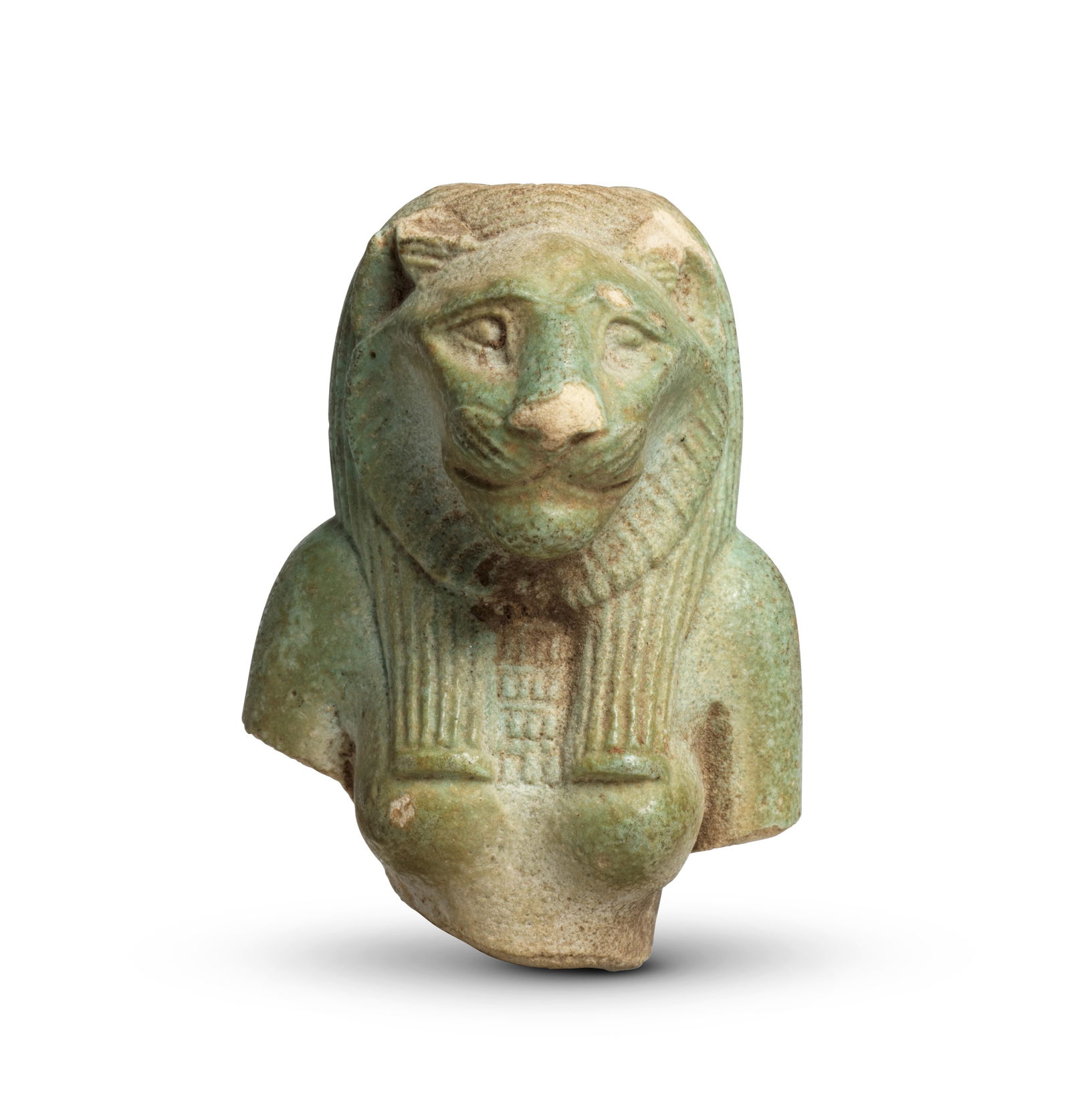 An Egyptian turquoise faience bust of Sekhmet (1 of 1)