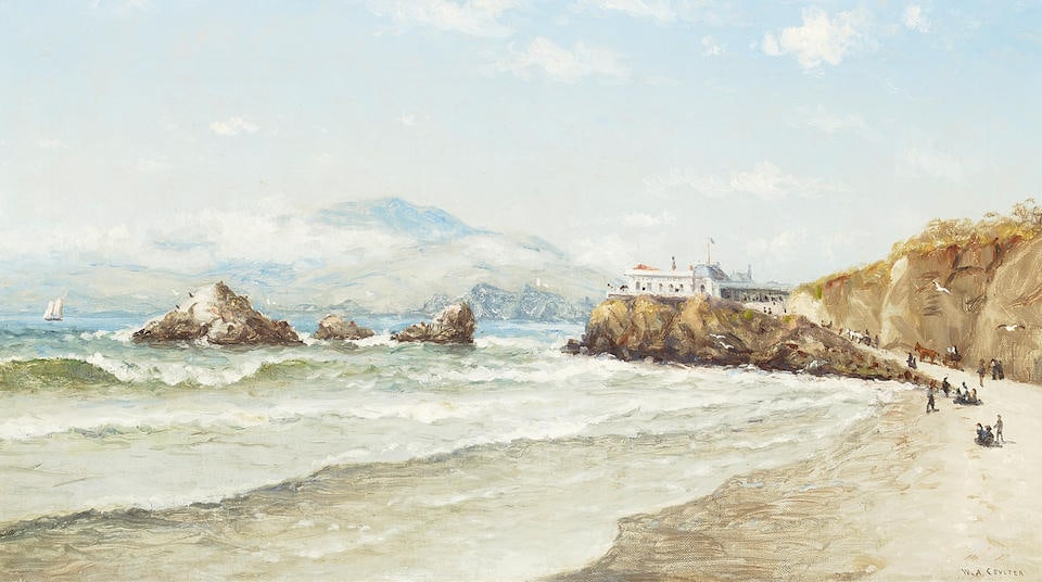William Alexander Coulter (1849-1936) Cliff House 13 x 23 in. framed 19 1/2 x 29 1/4 in.: William Alexander Coulter (1849-1936) Cliff House signed 'W.A. Coulter' (lower right) oil on canvas 13 x 23 in. framed 19 1/2 x 29 1/4 in. Footnotes: Provenance Purchased directly from the artist and