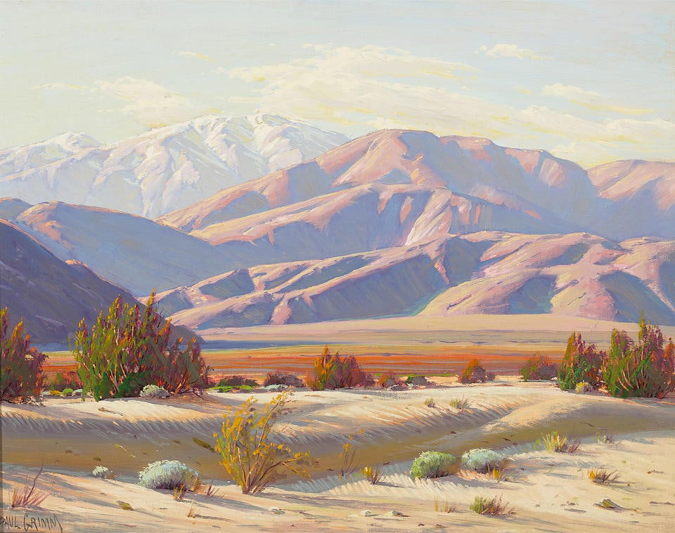 Paul Grimm (1891-1974) Mount San Gorgonio 15 3/4 x 20 in. framed 21 3/4 x 25 3/4 in.: Paul Grimm (1891-1974) Mount San Gorgonio signed 'Paul Grimm' (lower left) oil on canvasboard 15 3/4 x 20 in. framed 21 3/4 x 25 3/4 in. Footnotes: Provenance Estate of the artist. George Stern Fine