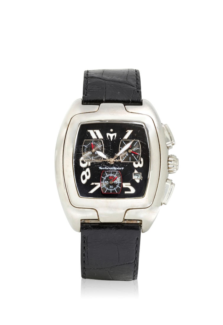 [NO RESERVE] TECHNOMARINE. A STAINLESS STEEL QUARTZ CALENDAR CHRONOGRAPH WRISTWATCH Red Square S...: [NO RESERVE] TECHNOMARINE. A STAINLESS STEEL QUARTZ CALENDAR CHRONOGRAPH WRISTWATCH Model: Red Square Sport Reference: RSQCO2 Date: c. 2010s Movement: 4-jewel quartz Dial: Black Case: Tonneau form, ca