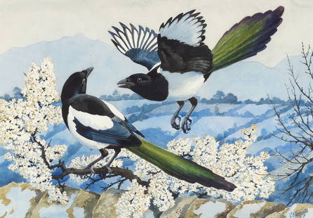 Charles Frederick Tunnicliffe O.B.E., R.A. (British, 1901-1979) When Birds Do Sing: Charles Frederick Tunnicliffe O.B.E., R.A. (British, 1901-1979) When Birds Do Sing signed 'C.F Tunnicliffe' (lower right) watercolour and pencil on paper 42 x 60cm (16 9/16 x 23 5/8in). Footnotes:</