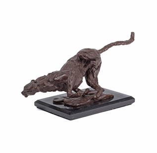 Mark Coreth (British, born 1958) A Cheetah at Chase 35.5cm (14in) wide: Mark Coreth (British, born 1958) A Cheetah at Chase signed and numbered 'M Coreth 3/10' (to lower edge) bronze with a dark brown patina 35.5cm (14in) wide This lot is subject to the following lot symb
