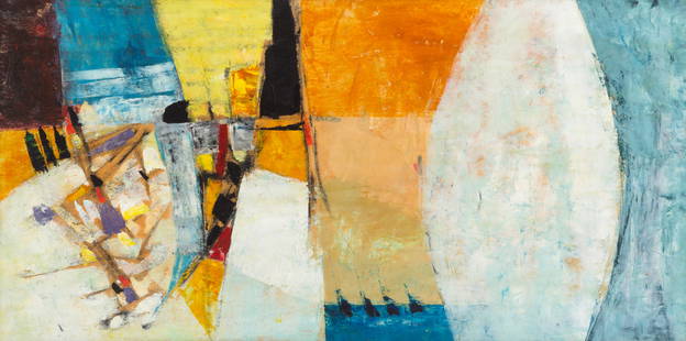 Donald Hamilton Fraser R.A. (British, 1929-2009) Children's Games: Donald Hamilton Fraser R.A. (British, 1929-2009) Children's Games signed, titled, dated and inscribed 'DONALD HAMILTON FRASER/HORIZONTAL COMPOSITION 'CHILDREN'S GAMES'/NOVEMBER 1953.' (on Artist's lab