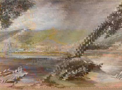 John Gendall (British, 1790-1865) La Roche Guyn from the opposite Bank of the Seine: John Gendall (British, 1790-1865) La Roche Guyn from the opposite Bank of the Seine watercolour and gouache over traces of pencil 20 x 27cm (7 7/8 x 10 5/8in). Footnotes: Provenance With Martyn Gregor