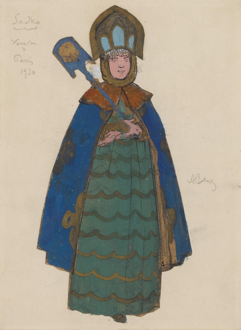 Alexandre Benois (Russian/French, 1870-1960) Sadko: Alexandre Benois (Russian/French, 1870-1960) Sadko signed 'ABenois' (lower right); inscribed and dated 'Sadko/Version/a/Paris/1930' (upper left) pen and gouache 32 x 23.5cm (12 5/8 x 9 1/4in). This lo