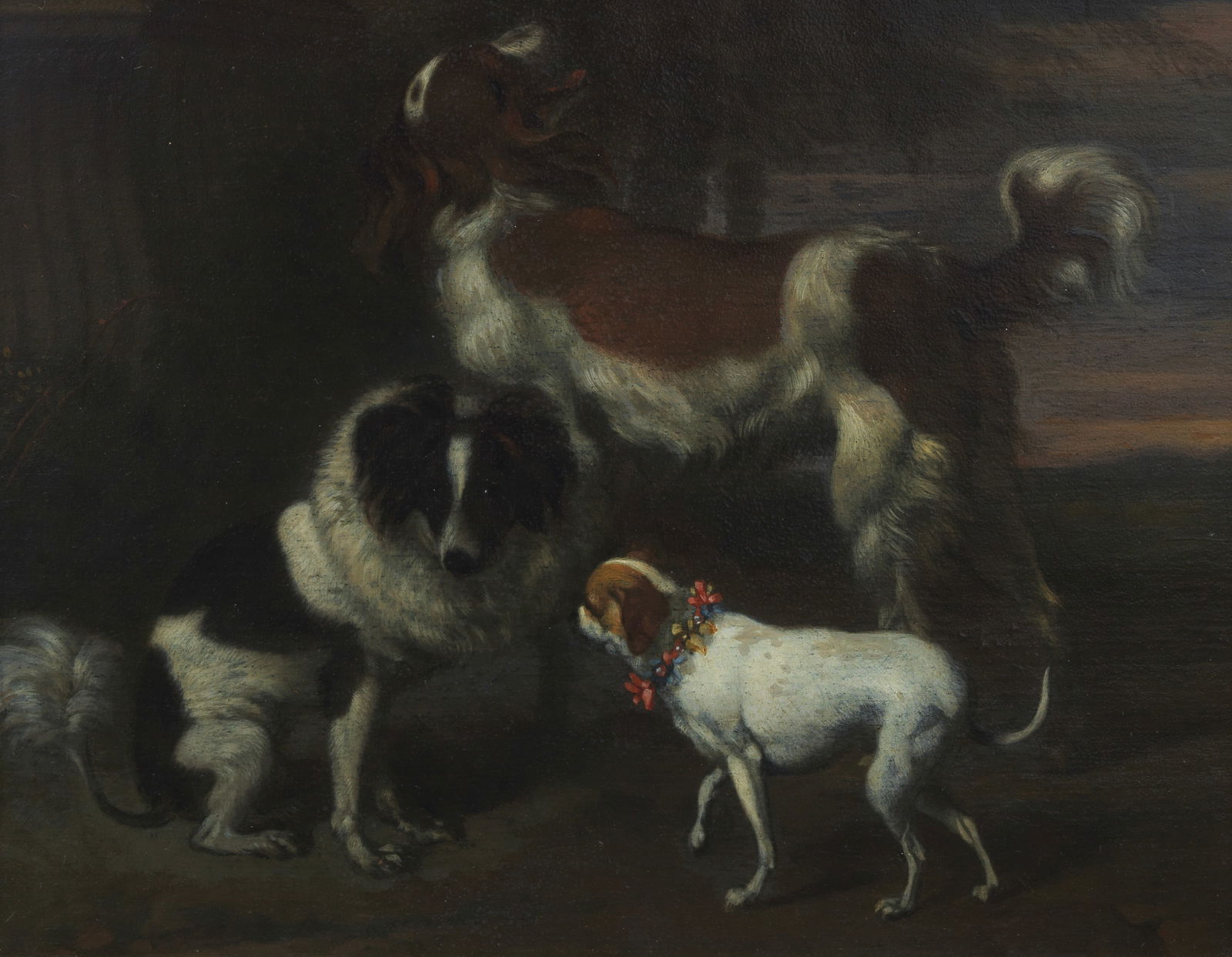 Circle of Barend Graat (Dutch, 1628-1709) Three dogs in a landscape (1 of 1)