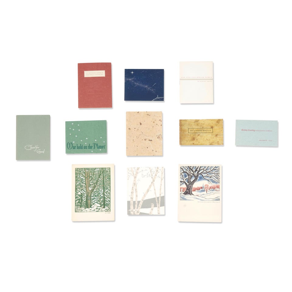 FROST, ROBERT. 1874-1963.  A group of approximately 100 printed Christmas cards (Christmas poem)... (1 of 1)