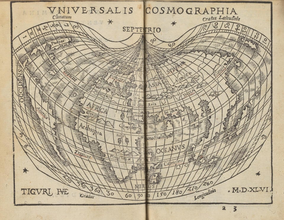 HONTER, JOHANN. 1498-1549. Rudimentorum ... Libri III. cum Tabellis Geographicis Elegantissimis ... (1 of 2)