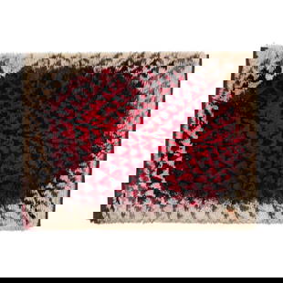 KIRSTI ILVESSALO (1920-2019) Rya Rugfor Suomen Kasityon Ystavat, wool, with maker's cloth label ...: KIRSTI ILVESSALO (1920-2019) Rya Rug for Suomen Kasityon Ystavat, wool, with maker's cloth label on underside 65 3/4 x 47in (167 x 119.4cm) Footnotes: Provenance Property from an Estate, Palm Springs,