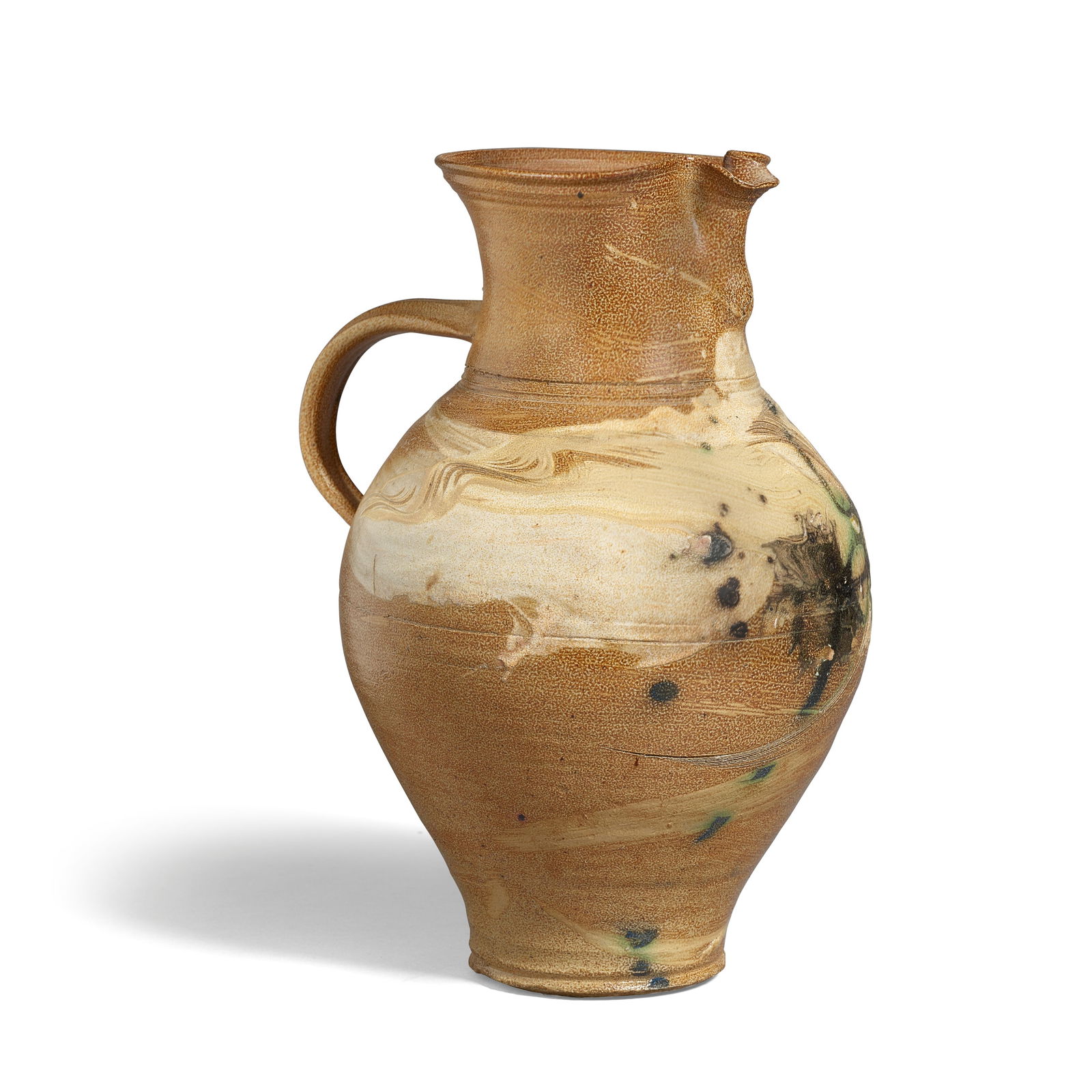 DON REITZ (1929-2014) Pitcher1975salt-glazed stonewareheight 14 1/2in (36.8cm); width with handl...: DON REITZ (1929-2014) Pitcher 1975 salt-glazed stoneware height 14 1/2in (36.8cm); width with handle 11in (27.9cm) Footnotes: The offered lot was created by Don Reitz while he was a guest artist at th