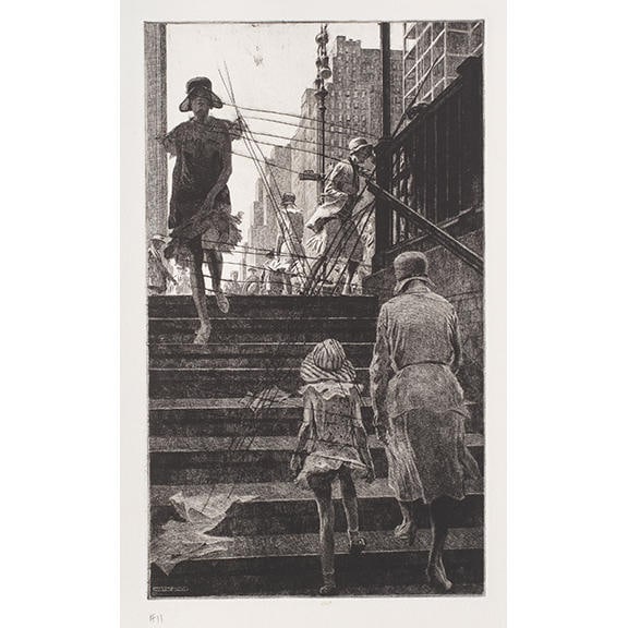 Martin Lewis (1881-1962); Subway Steps; (1 of 1)