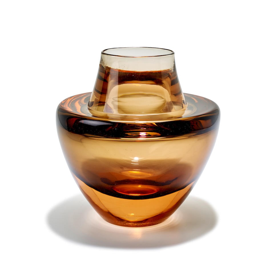 MARIO PINZONI (BORN 1927) Large Vasecirca 1965for Seguso Vetri d'Arte, sommerso glass, remnants ... (1 of 4)