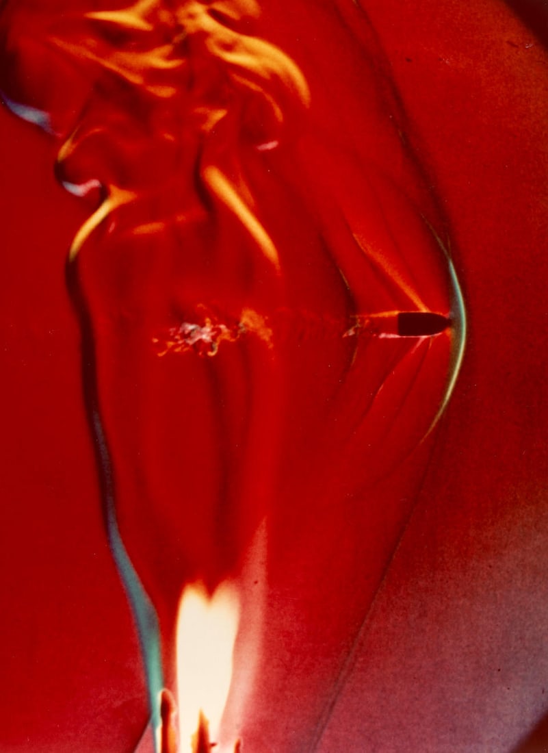 Harold Edgerton (1903-1990); Two Photographs including: Bullet through Candle Flame; (2) (1 of 2)