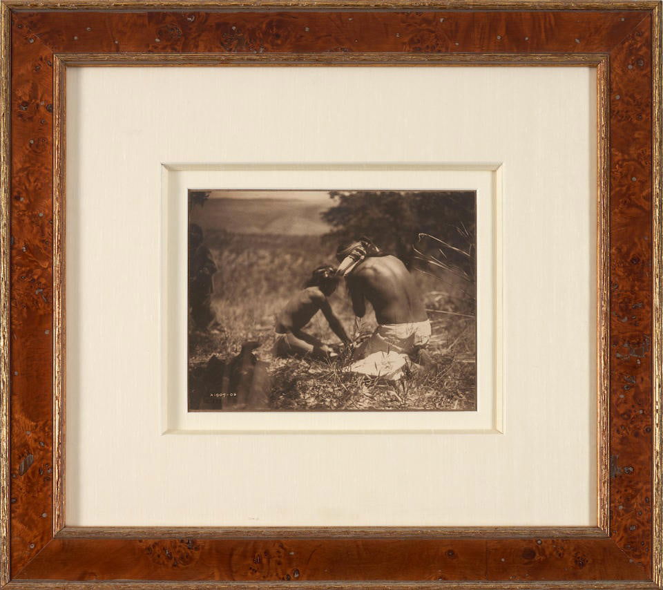 Edward S. Curtis (1868-1952) The Fire Makers - White Mountain Apaches Photo size 6 x 8 in.Frame ... (1 of 2)