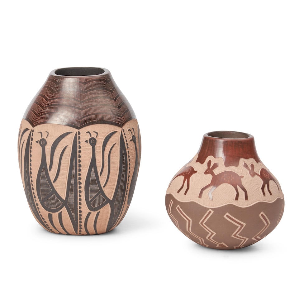 Two Jody Naranjo jars Jody Naranjo, Santa Clara Pueblo, (b.1969) ht. 6 1/2, wd. 4 1/4, ht. 4, wd... (1 of 3)