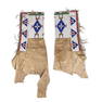 A pair of Plains beaded hide leggings lg. 22 1/2, wd. of beaded panel 6 1/2 in.