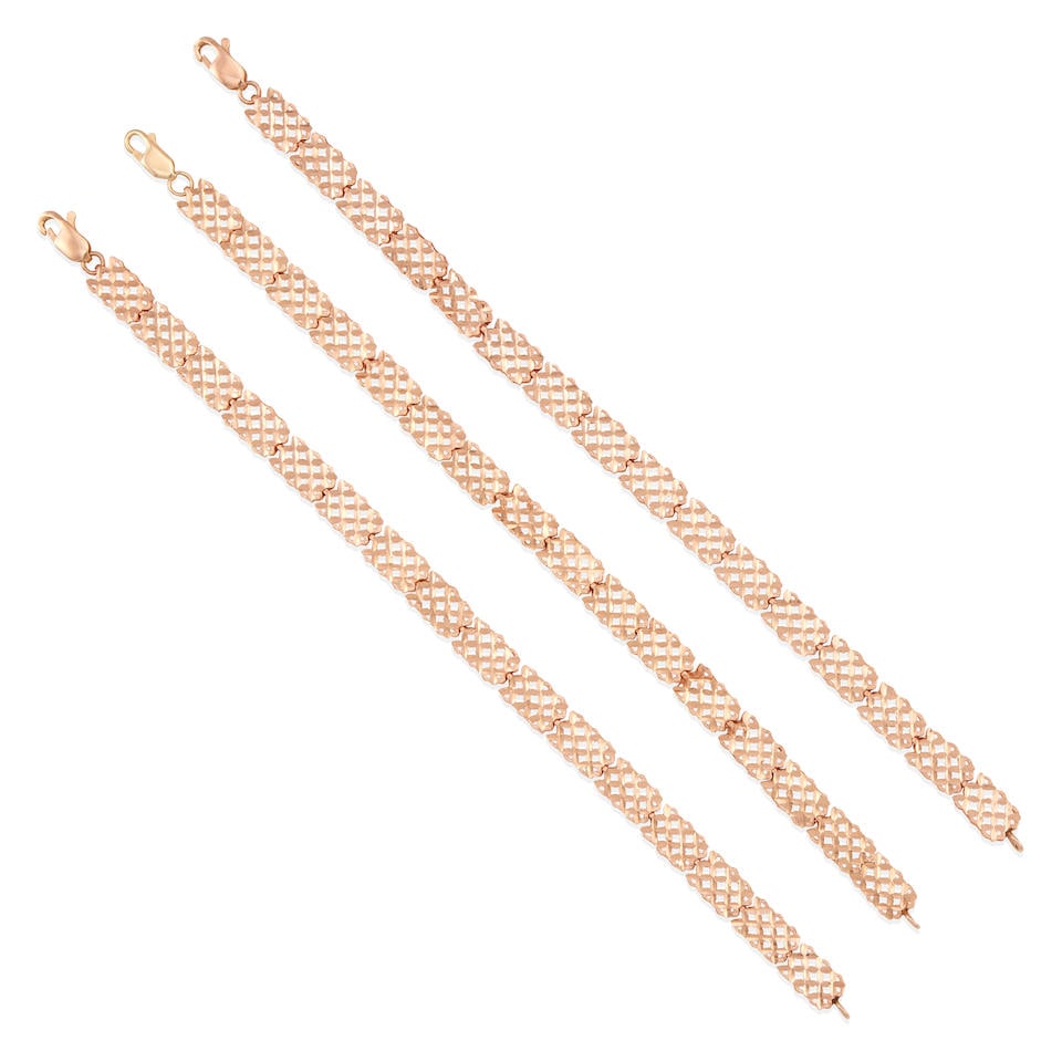 THREE 14K GOLD BRACELETS (1 of 2)