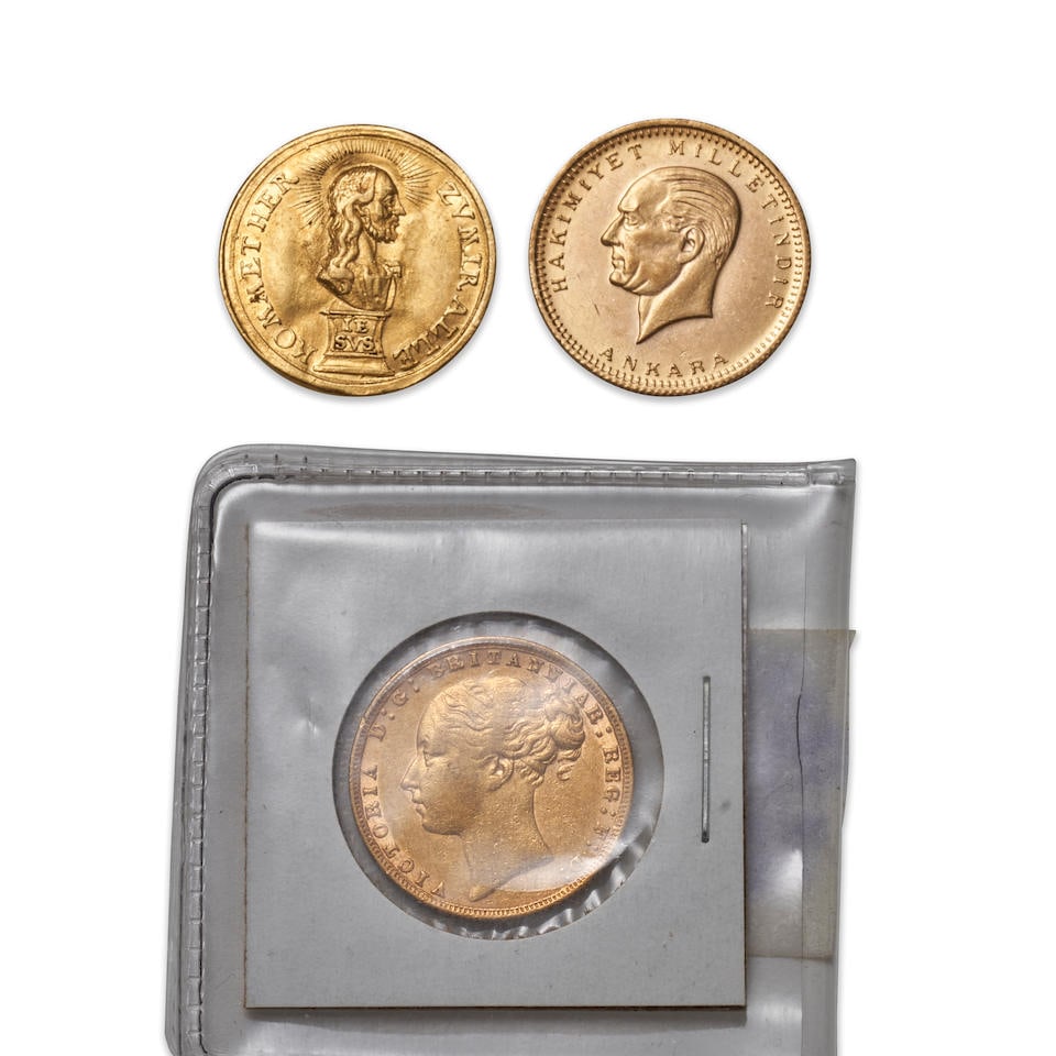 THREE EUROPEAN GOLD COINS. (1 of 2)