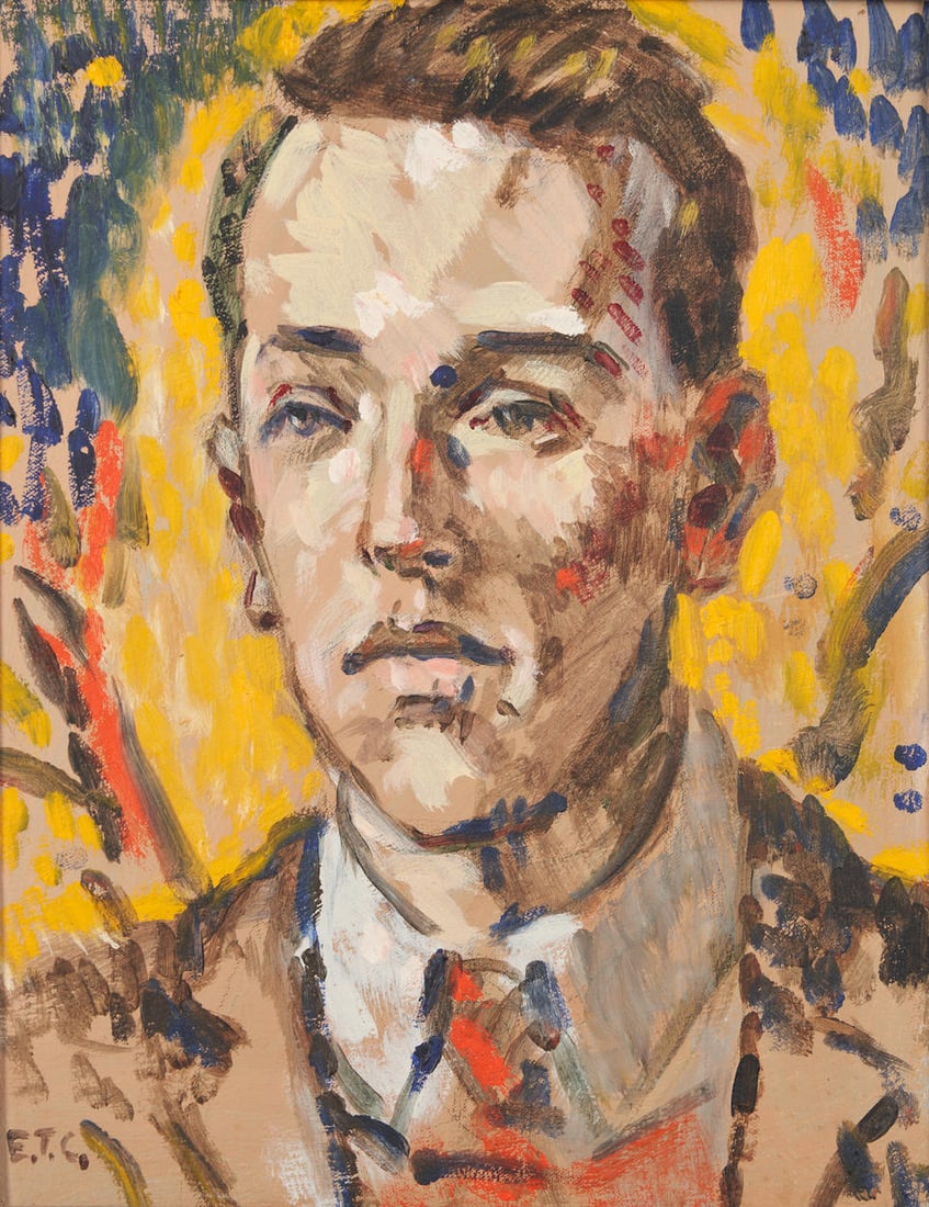 EDITH THAYER CROMWELL (1893-1962), alter ego of Mark Beard (American, born 1956) Study for Lost ...: EDITH THAYER CROMWELL (1893-1962), alter ego of Mark Beard (American, born 1956) Study for Lost Portrait of Bruce Sargeant, 1925 signed 'E.T.C.' (lower left); identified and dated to 1999 on a typed l