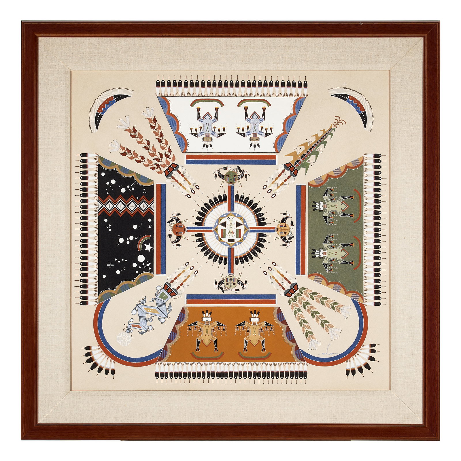 Three sand paintings by Joe Ben, Jr. (1 of 4)