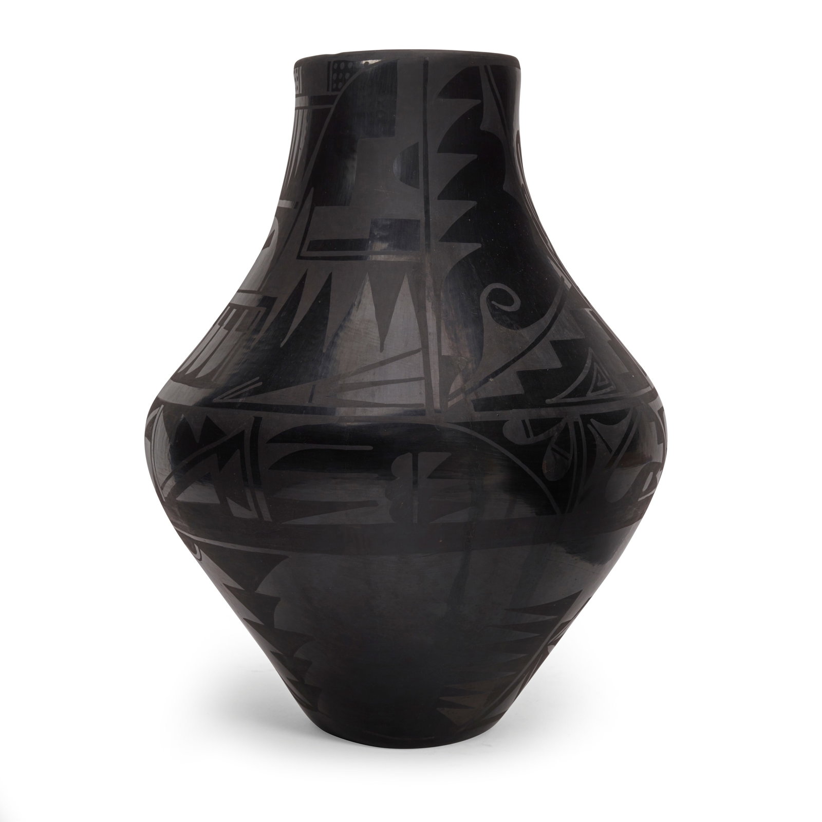 A Carmelita Dunlap blackware vase, 1983 (1 of 2)