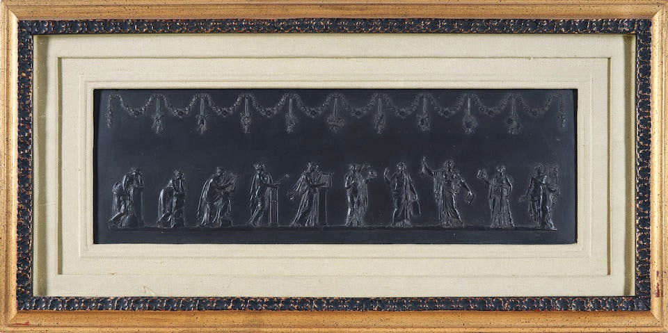Wedgwood Black Basalt Muses Plaque, England, 19th century, (1 of 2)