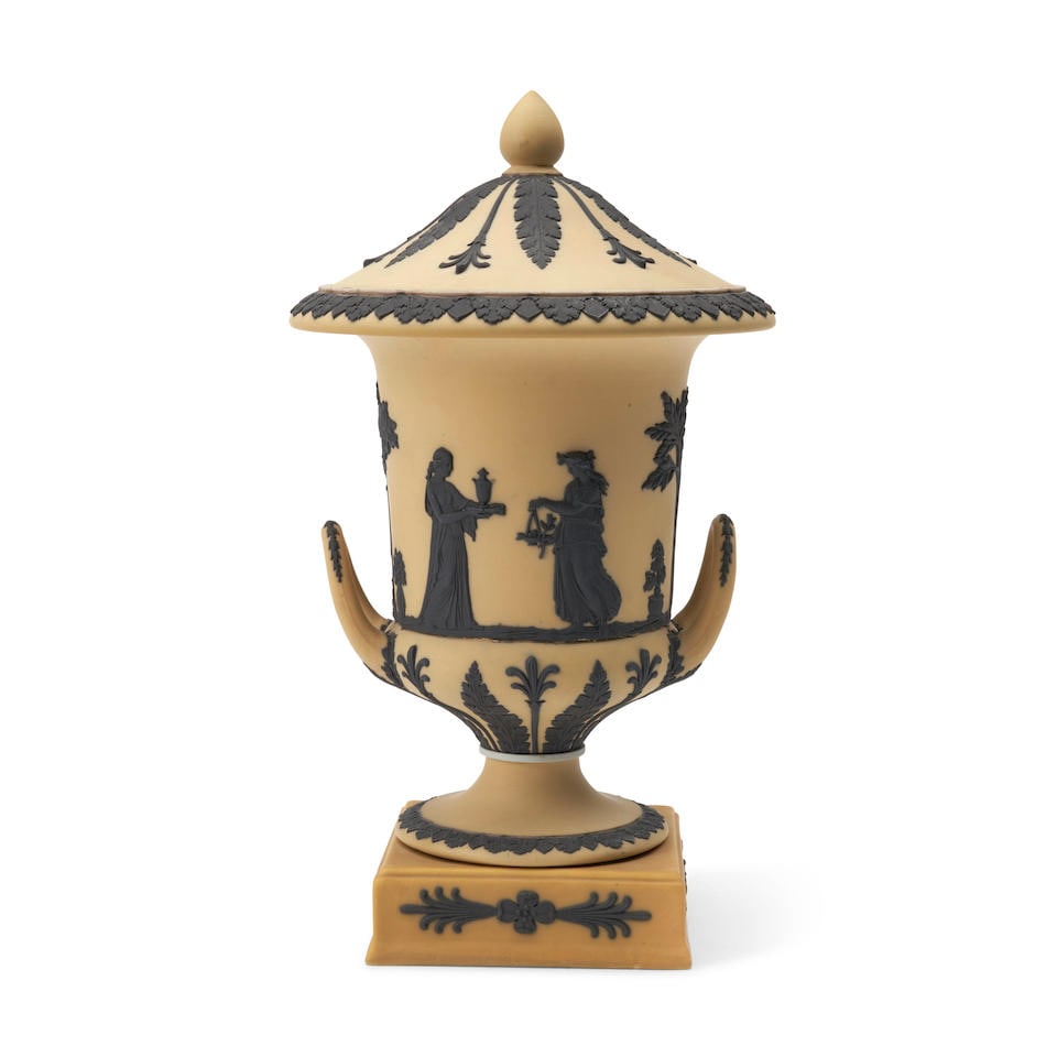 Wedgwood Yellow Jasper Dip Campagna Vase and Cover, England, 20th century, (1 of 1)