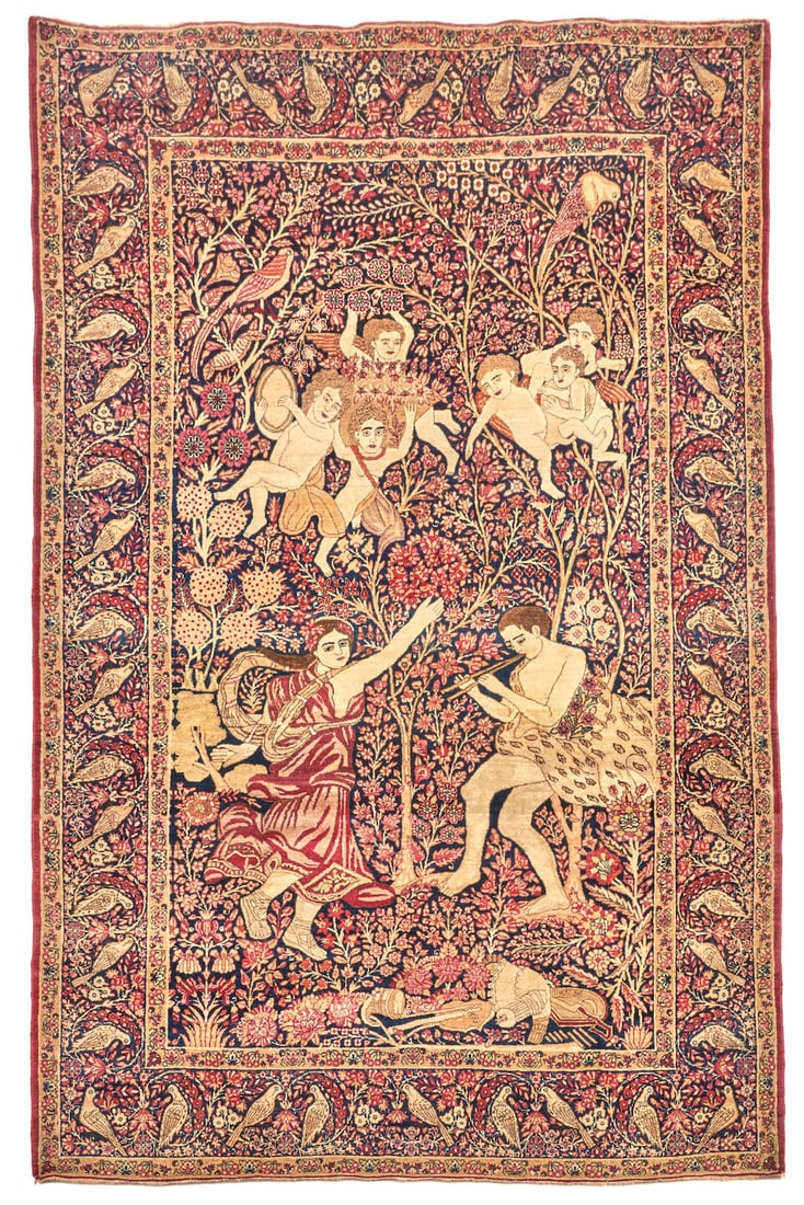 Rare Kerman Rug  4 ft. 7 in. x 6 ft. 10 in. (1 of 3)