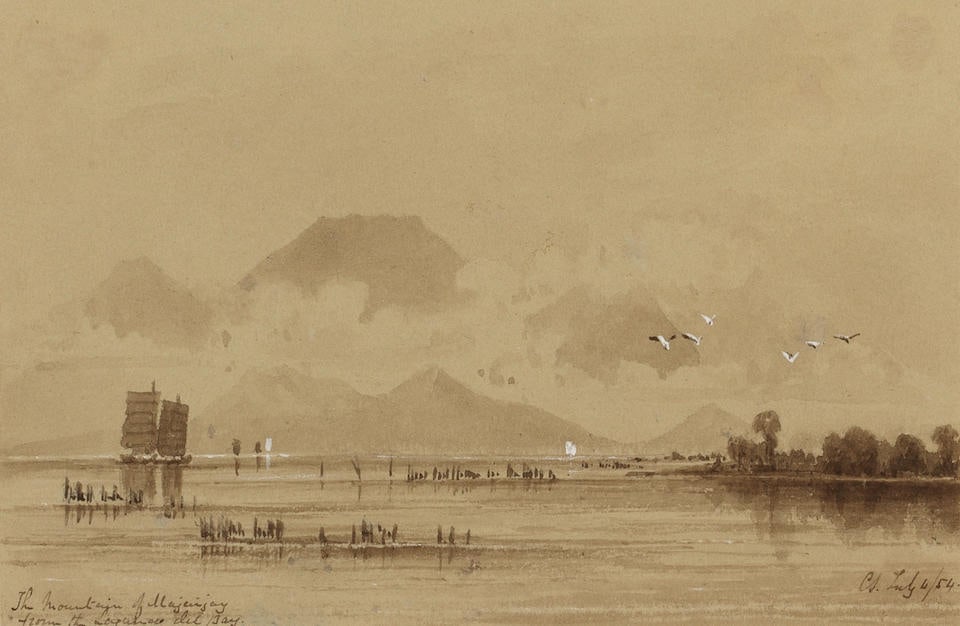 Conway Mordaunt Shipley (British, 1824-1888) A view of Los Banos on the Laguna de Bey (1 of 3)