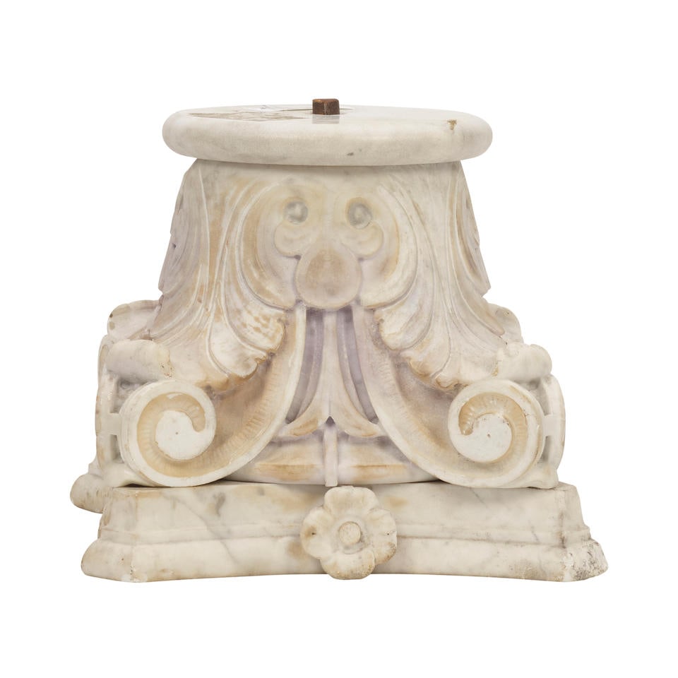 AN ITALIAN NEOCLASSICAL STYLE CARVED MARBLE CAPITAL (1 of 1)