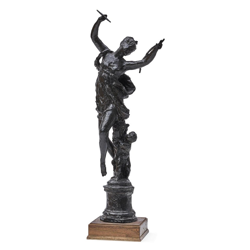 JEAN-BAPTISTE CARPEAUX (FRENCH, 1827-1875): A PATINATED BRONZE FIGURAL GROUP: L'AMOUR DÉSAR... (1 of 2)