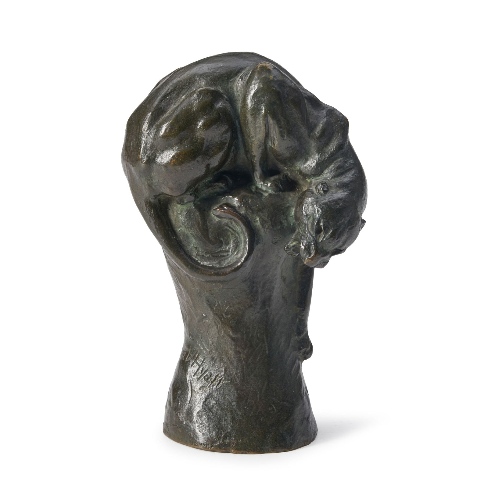 ANNA VAUGHN HYATT HUNTINGTON (American, 1876-1973) Descending Jaguar (height 6 1/2 in (16.5 cm).): ANNA VAUGHN HYATT HUNTINGTON (American, 1876-1973) Descending Jaguar signed 'Anna V. Hyatt' and with the mark of the Gorham Foundry and stamped 'Q493'(along the base) bronze height 6 1/2 in (16.5 cm).