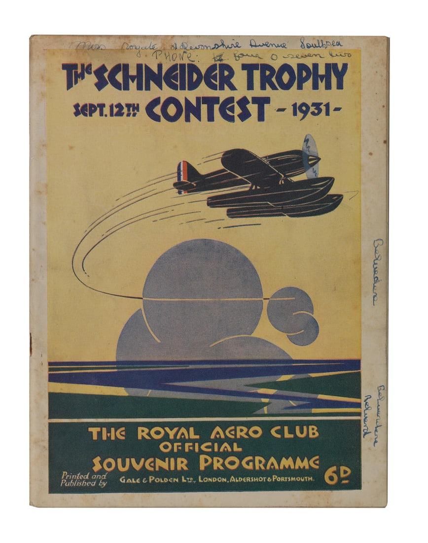 A 1931 Schneider Trophy Contest Official Souvenir Programme, (1 of 1)