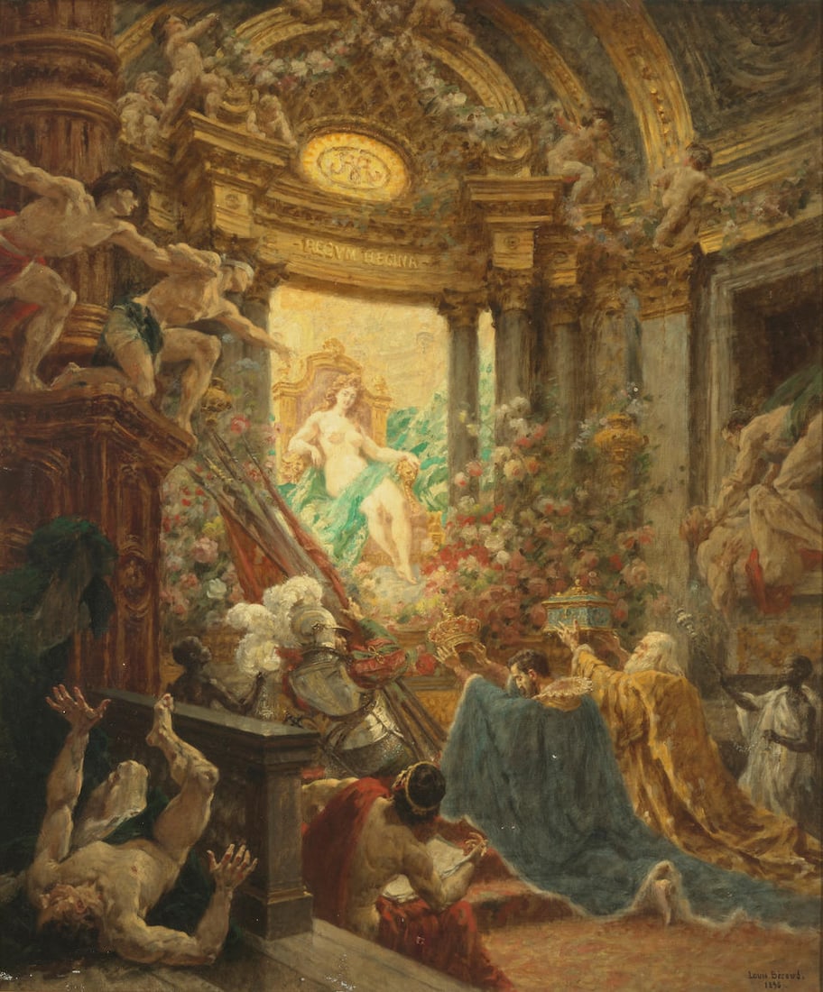 Louis  Beroud (French, 1852-1930) Regum regina 28 1/2 x 23 1/2in (73 x 59.8cm) (1 of 2)