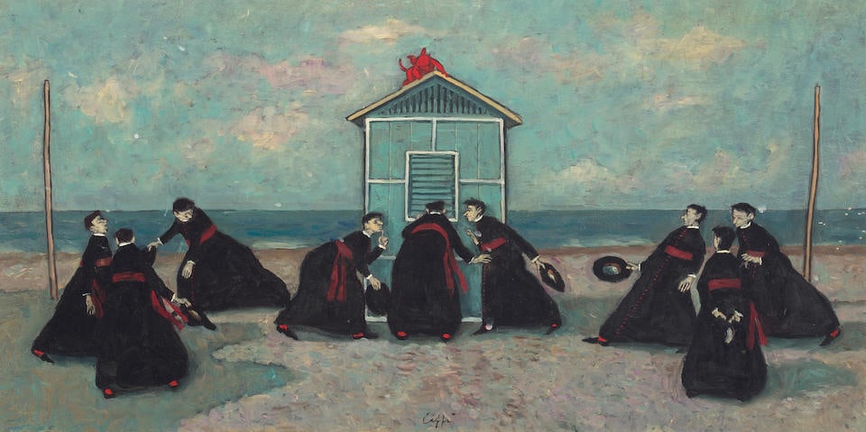 Nino Caffè (Italian, 1909-1975) Le tentazioni 23 1/2 x 11 3/4in (60 x 30cm) (1 of 2)