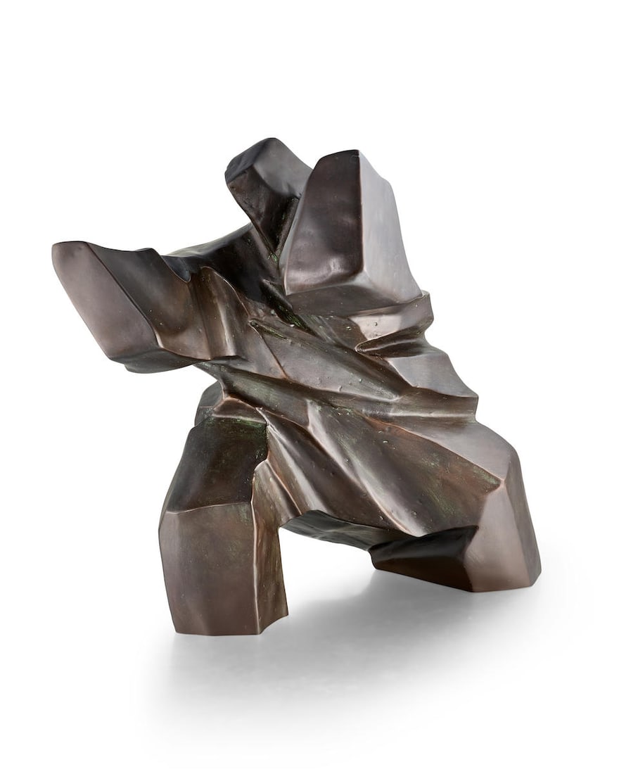 Ju Ming (1938-2023) Taichi Series - Thrust: Ju Ming (1938-2023) Taichi Series - Thrust 2017 numbered 046/300 and incised with Ju Ming Museum logo on the underside unsaturated polyester resin, calcium carbonate, oil colour paste sculpture 26 x 1