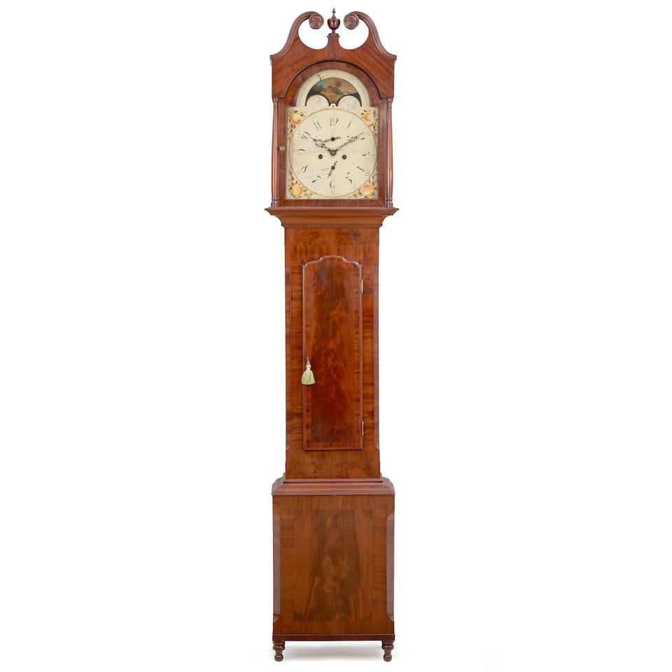 Mahogany Veneer Tall Case Clock  David Weatherly (Philadelphia, Pennsylvania, 1779-1851); case a... (1 of 3)