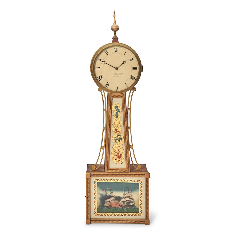 Federal Mahogany Banjo Clock,  inscribed A. Willard, Jr., Boston, Massachusetts, mid-19th centur... (1 of 5)