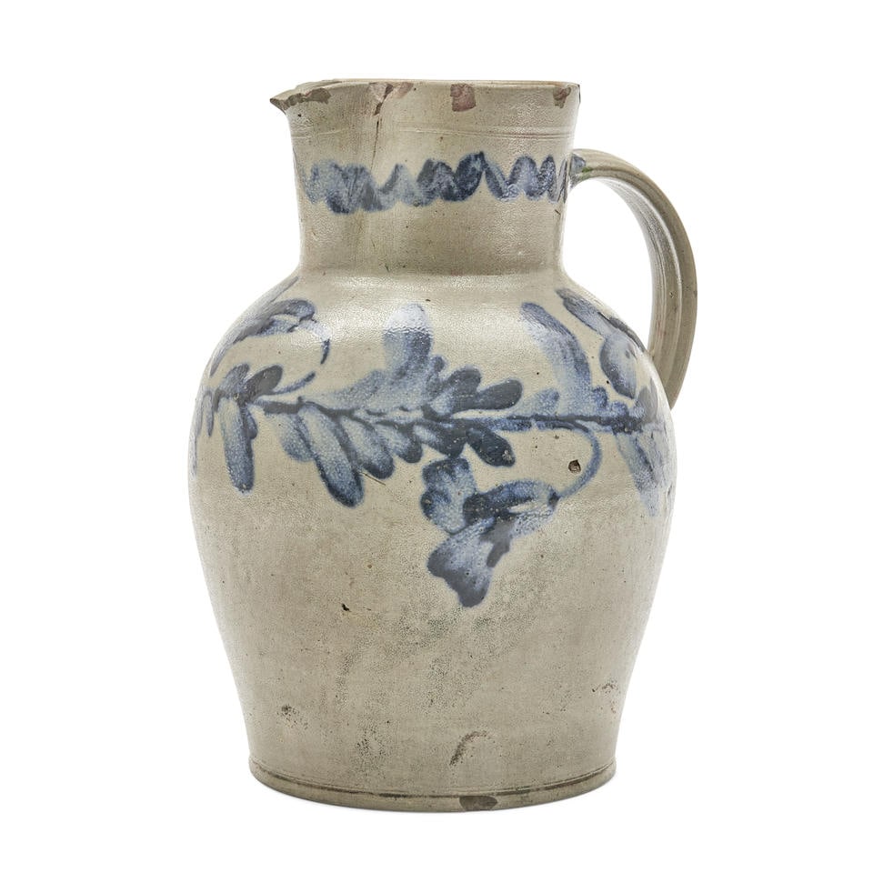 Cobalt-painted Stoneware Pitcher   attributed to Remmey Pottery, mid-Atlantic United States, fir... (1 of 2)
