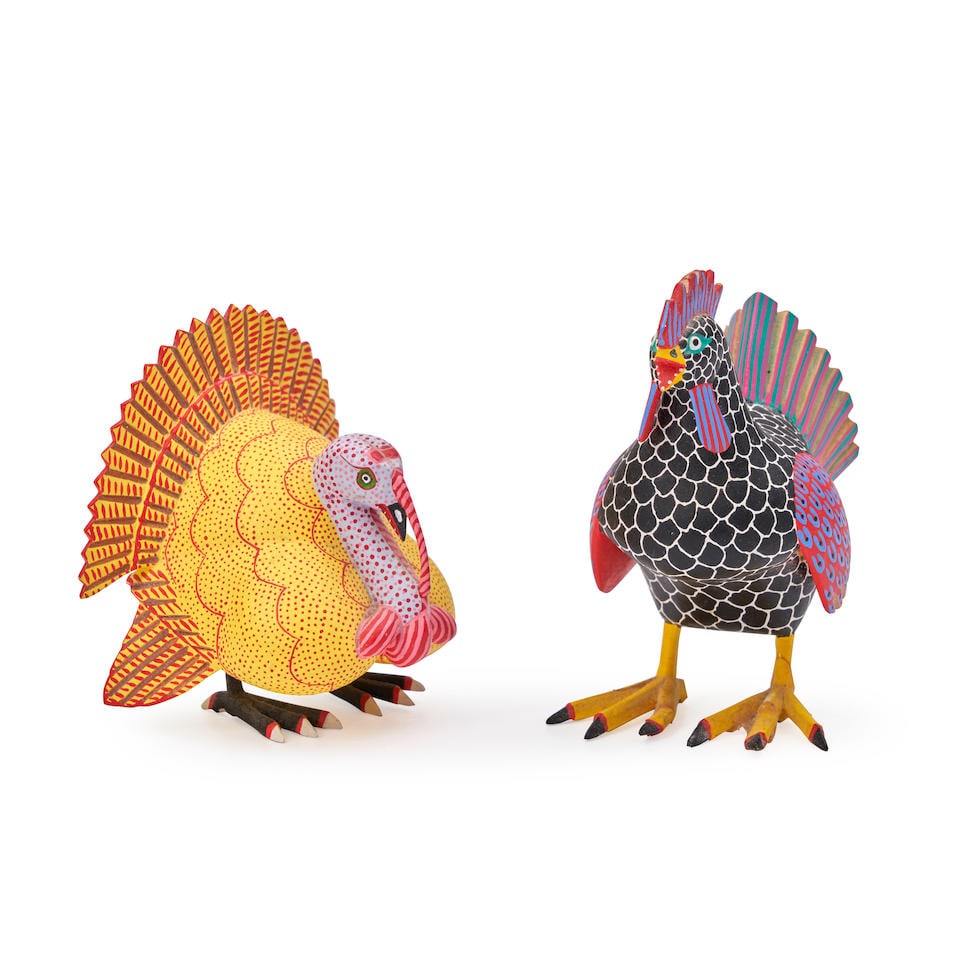 TWO CARVED AND PAINTED MEXICAN FOLK ART SCULPTURES BY RENE XUANA (1 of 2)