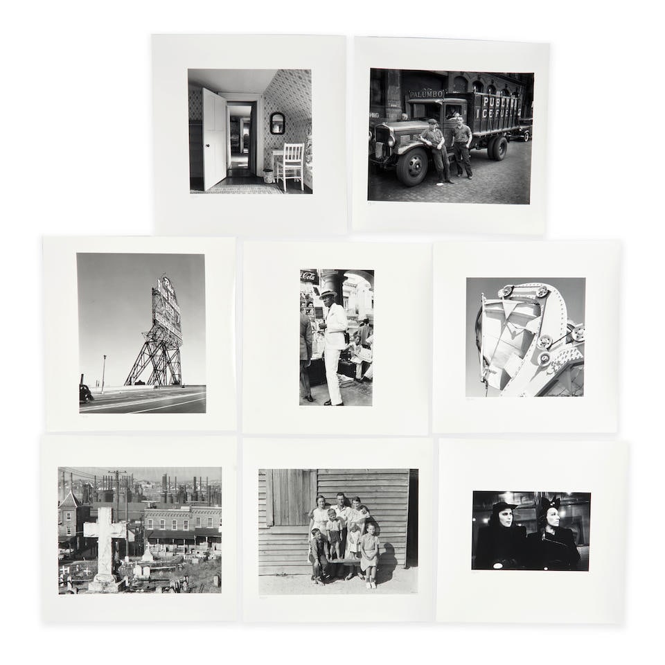 Walker Evans (1903-1975); Select images from the First and Last Portfolio; (8): Walker Evans (1903-1975) Select images from the First and Last Portfolio, Eight gelatin silver prints, printed 1978; each numbered '53/75' in ink lower left and with Walker Evans Estate stamp embossed