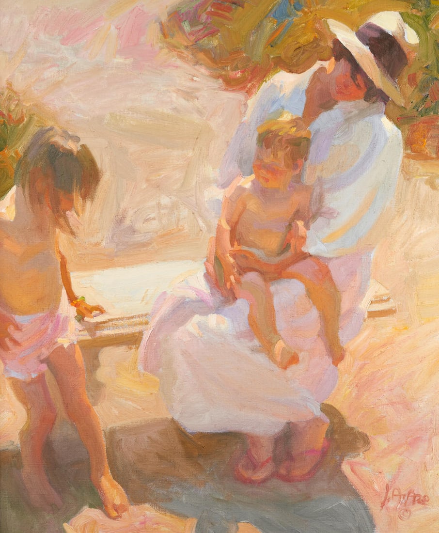 John Asaro (American, born 1937) A GARDEN PATH 25 1/2' x 21 1/2' sight size, 33 3/4' x 29 3/4' f...: John Asaro (American, born 1937) A GARDEN PATH Signed (lower right), dated, and titled on a label (verso) Oil on canvas, framed. 25 1/2' x 21 1/2' sight size, 33 3/4' x 29 3/4' frame size Footnotes: