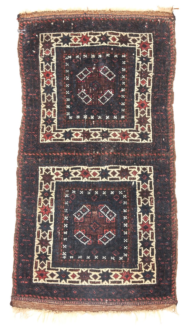 Baluch Bag 15 in. x 2 ft. 6 in.: Baluch Bag c. 1900 15 in. x 2 ft. 6 in. Footnotes: OVERALL CONDITION: Good. Wear consistent with age and use. This condition report is provided for your convenience based on the opinion of our catalog